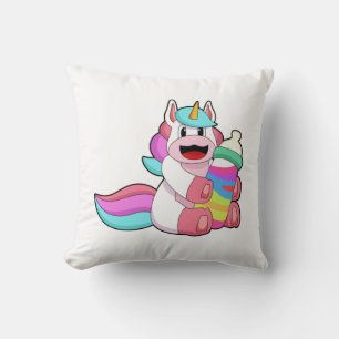 Unicorn with Baby bottle.PNG Cushion