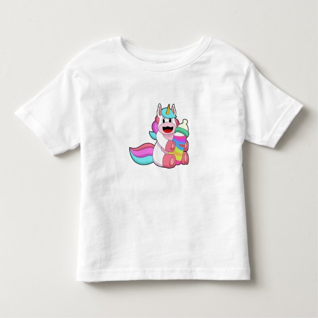 Unicorn with Baby bottle.PNG Toddler T-Shirt (Front)
