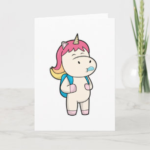 Unicorn with Backback & Chewing gum Card