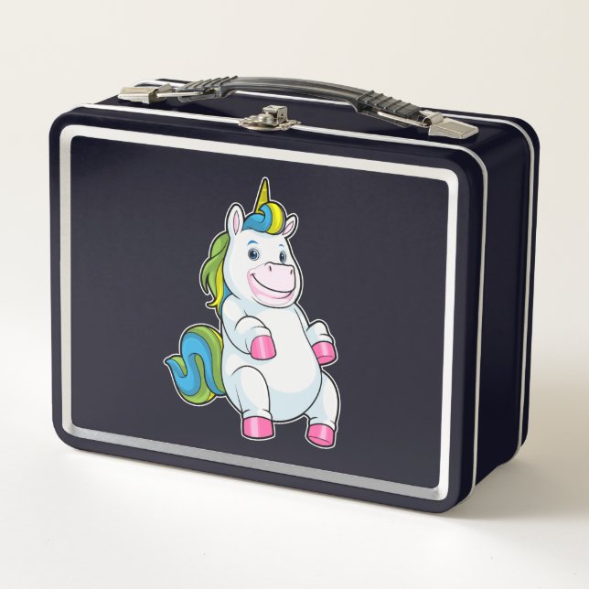 Unicorn with big Belly Metal Lunch Box (Front)