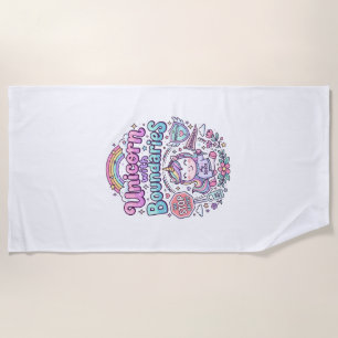 Unicorn with Boundaries Charming Apparel Graphic_1 Beach Towel