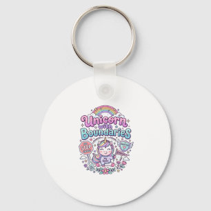 Unicorn with Boundaries Charming Apparel Graphic_1 Key Ring