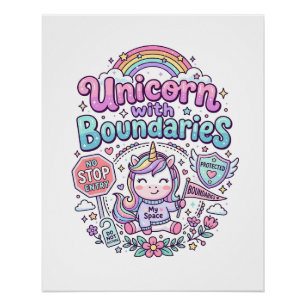 Unicorn with Boundaries Charming Apparel Graphic_1 Poster