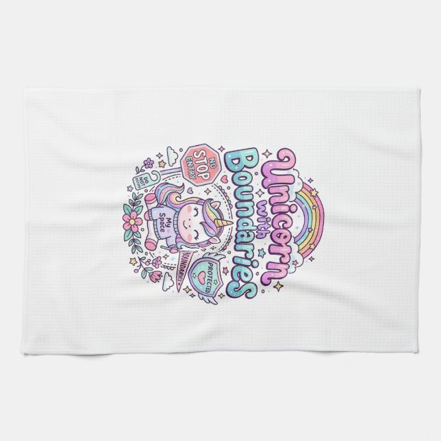 Unicorn with Boundaries Charming Apparel Graphic_1 Tea Towel (Horizontal)