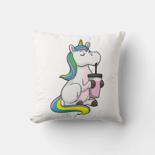 Unicorn with Bubble Tea Cushion