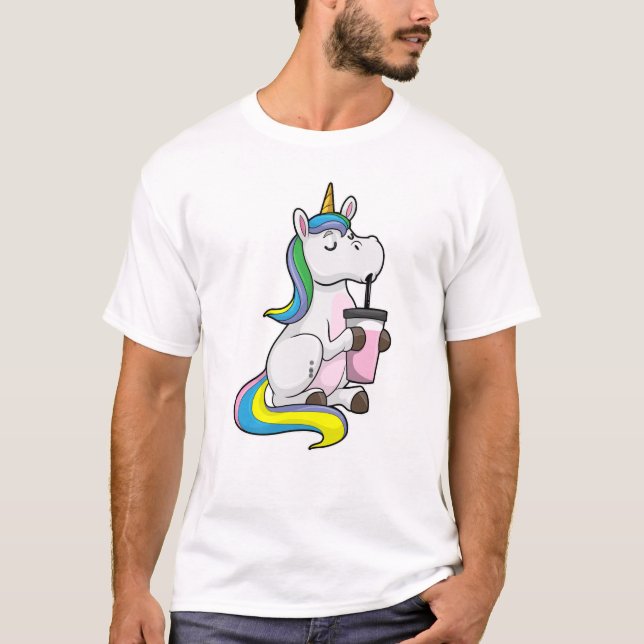 Unicorn with Bubble Tea T-Shirt (Front)