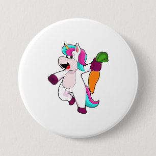 Unicorn with Carrot 7.5 Cm Round Badge