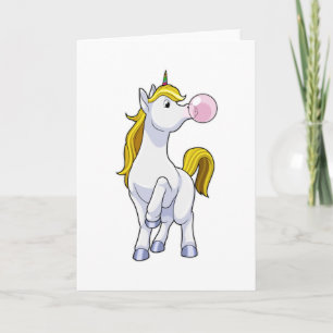 Unicorn with Chewing gum Card