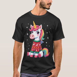 Unicorn with Christmas Sweater Unicorn Girls Chris