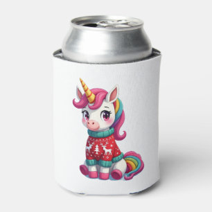 Unicorn with Christmas Sweater Unicorn Girls Chris Can Cooler