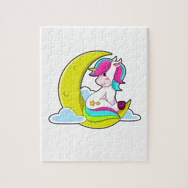 Unicorn with Clouds & Moon Jigsaw Puzzle (Vertical)