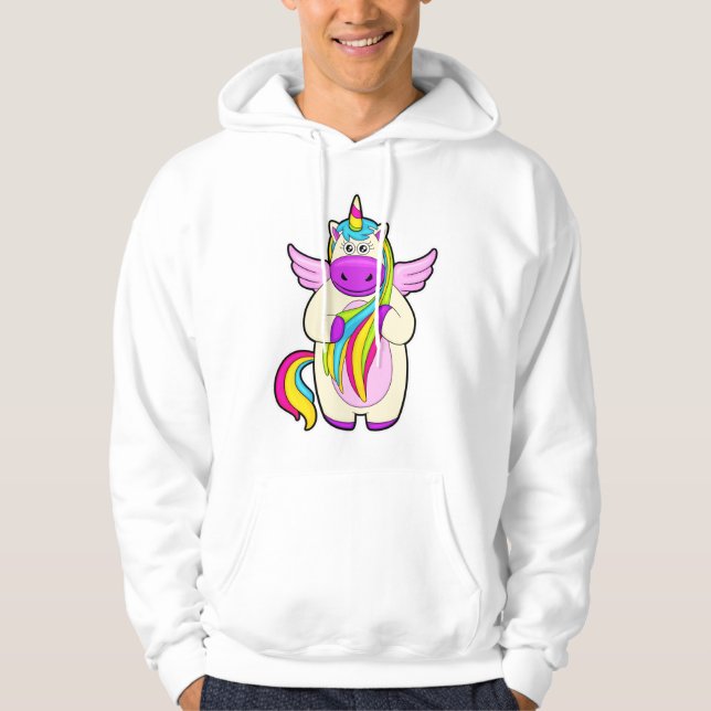 Unicorn with colourful Hairs Hoodie (Front)