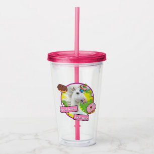Unicorn With Donuts Acrylic Tumbler