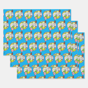 Unicorn With Donuts Wrapping Paper Sheet