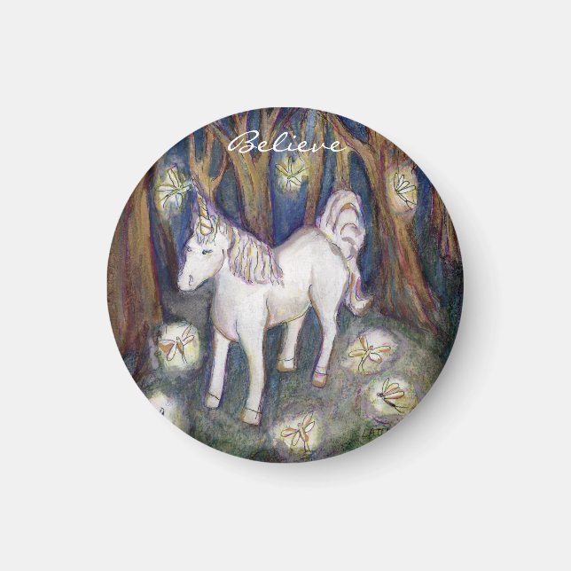 Unicorn with Fairies Custom Refrigerator Magnets (Front)