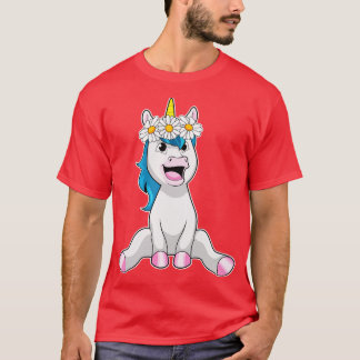 Unicorn with Flowers Daisy T-Shirt