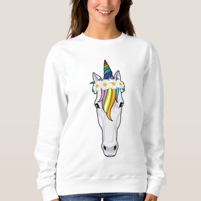 Unicorn with Flowers Sweatshirt (Front)