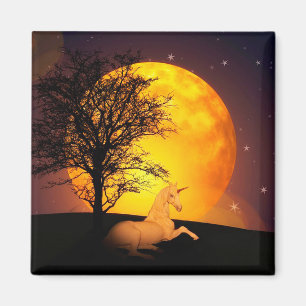 Unicorn With Full Moon Magnet