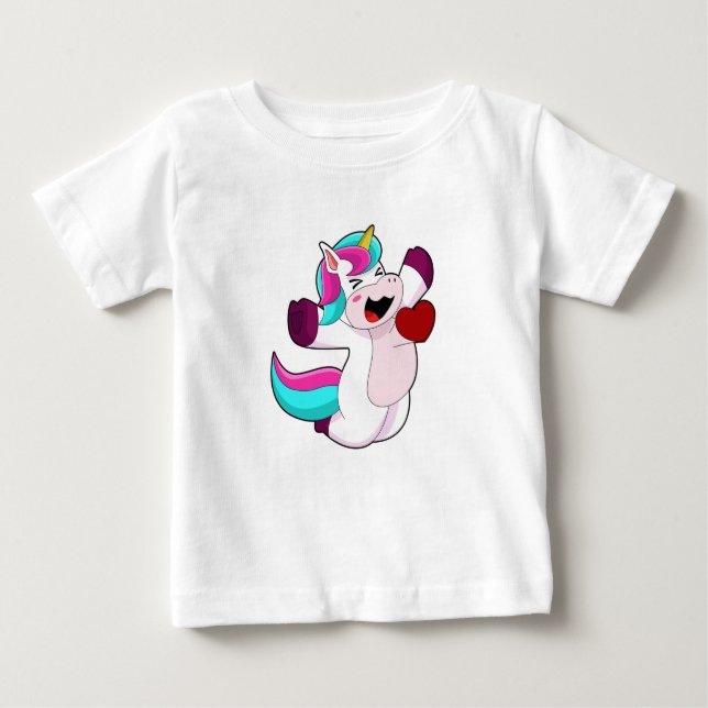Unicorn with Heart Baby T-Shirt (Front)