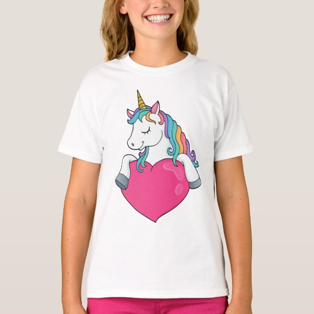 Unicorn with Heart T-Shirt (Front)