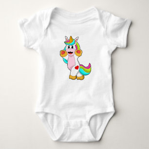 Unicorn with Heart Tattoo Baby Bodysuit