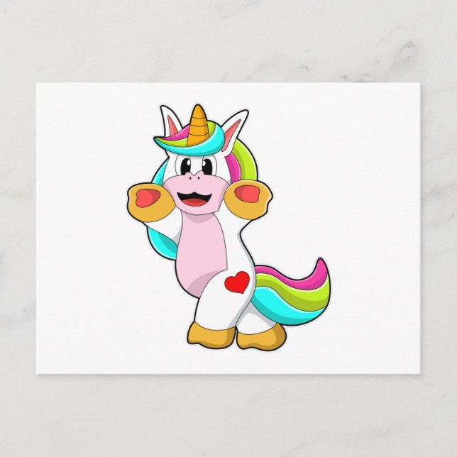 Unicorn with Heart Tattoo Postcard (Front)