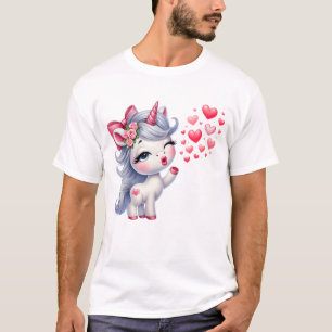 Unicorn with Hearts – Kawaii Love Unicorn T-Shirt