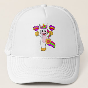 Unicorn with Hearts Trucker Hat