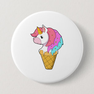 Unicorn with Ice cream 7.5 Cm Round Badge