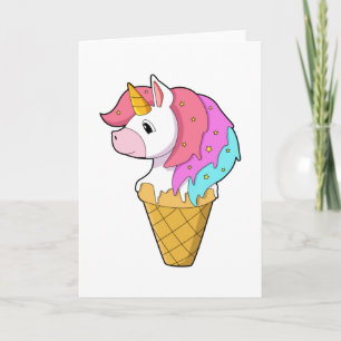 Unicorn with Ice cream Card