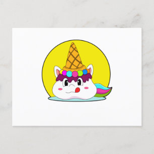 Unicorn with Ice cream cone Postcard