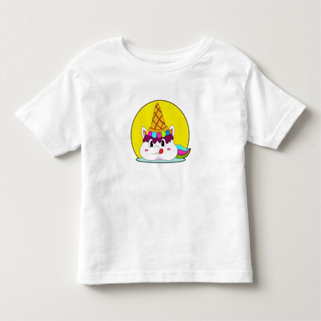 Unicorn with Ice cream cone Toddler T-Shirt (Front)
