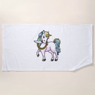 Unicorn With Knife Girls Women T-Shirt Beach Towel