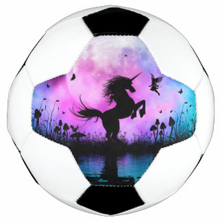 Unicorn with little fairy soccer ball