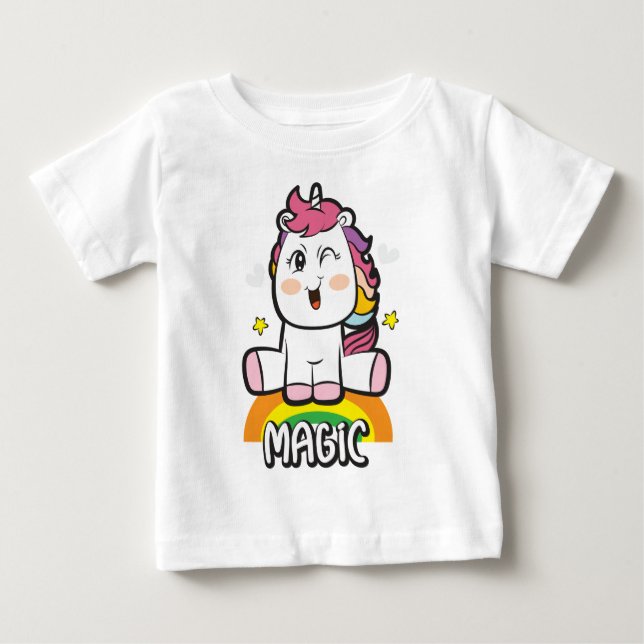Unicorn with magic  baby T-Shirt (Front)