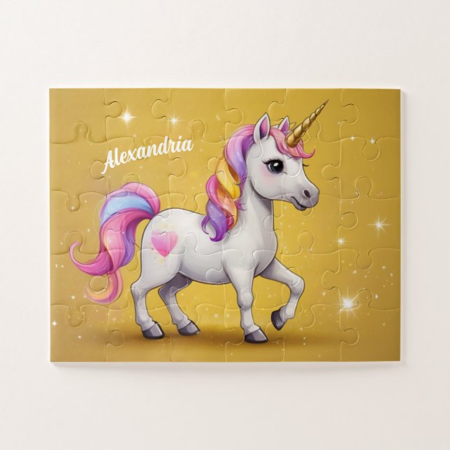 Unicorn with Magical Colourful Mane Jigsaw Puzzle (Horizontal)