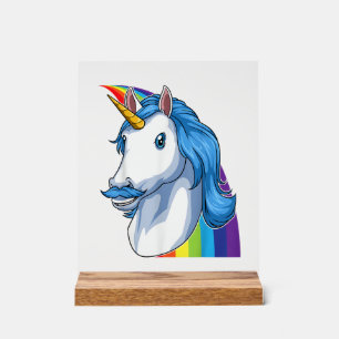 Unicorn with Moustache Dadacorn Dadicorn Unicorn D Acrylic Sign
