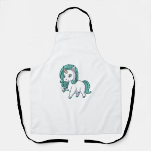 Unicorn With Petrol Mane Cute Funny Unicorn Design Apron