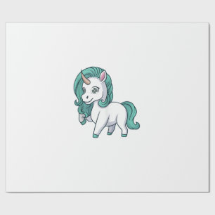 Unicorn With Petrol Mane Cute Funny Unicorn Design Wrapping Paper