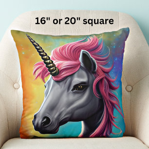 Unicorn with Pink Mane Cushion
