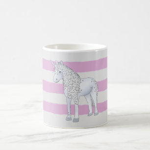 unicorn with pink stripes coffee mug