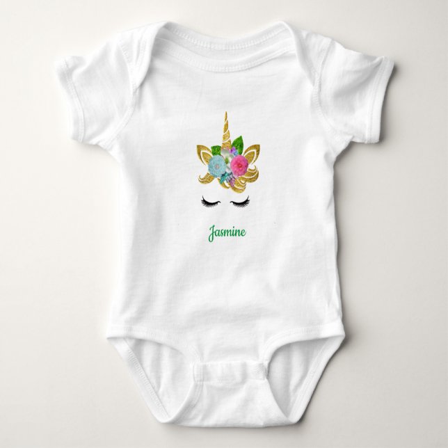 Unicorn  with Pony Face Baby Shirt (Front)