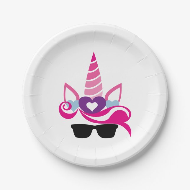 Unicorn  with Pony Themed Paper Plates (Front)