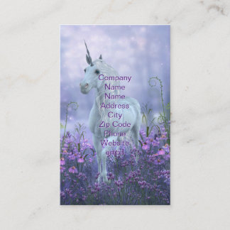 Unicorn with Purple Flowers Business Card