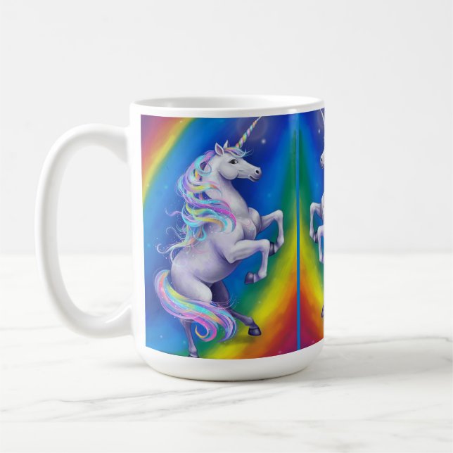 Unicorn with Rainbow Coffee Mug (Left)