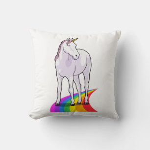 Unicorn with Rainbow Cushion