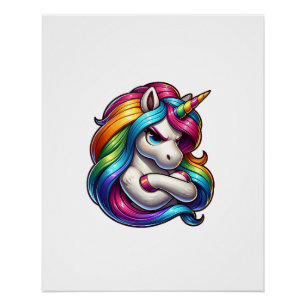 Unicorn With Rainbow Mane Art Tank Top Poster