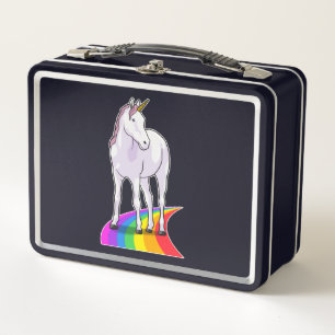 Unicorn with Rainbow Metal Lunch Box
