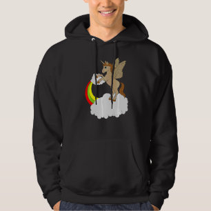 Unicorn With Rainbow On Clouds Horses Hoodie