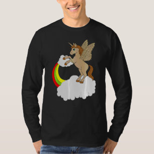 Unicorn With Rainbow On Clouds Horses T-Shirt